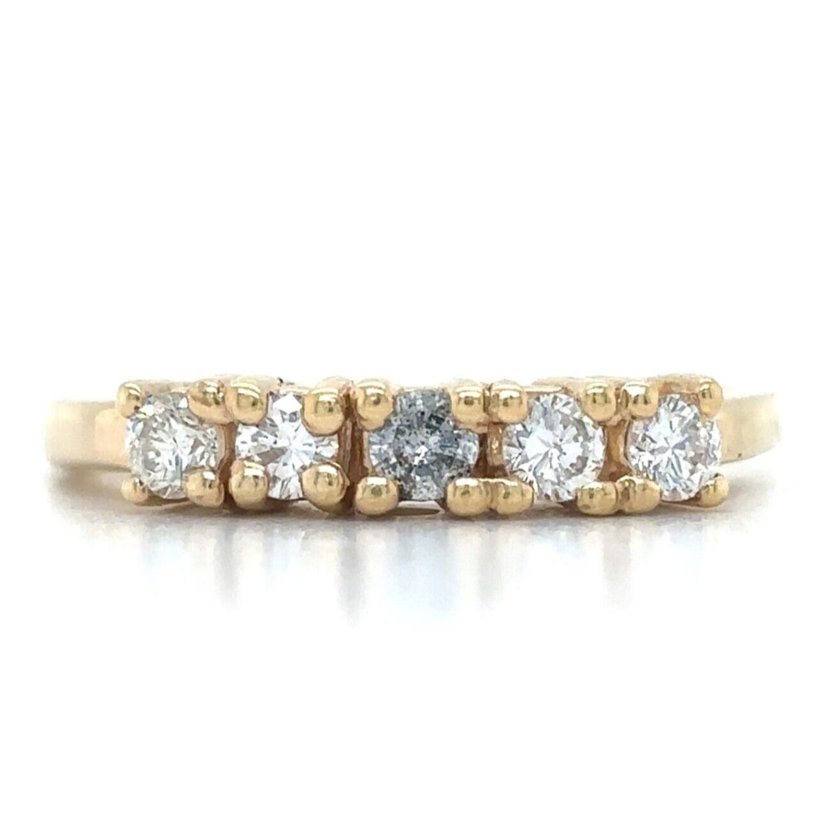 1/3ctw Diamond 14k Yellow Gold Band Ring 2.9g Size 6.25