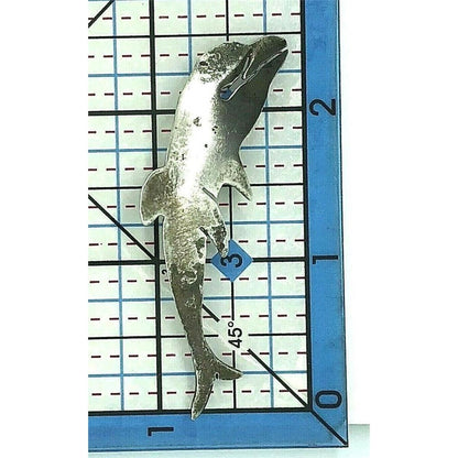 Vintage Dolphin Pin .925 Sterling Silver 7.8g Elegant Design