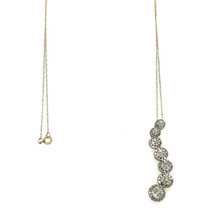 1ctw Diamond Cluster Journey Pendant 20in Chain 10k Yellow Gold 3.0g