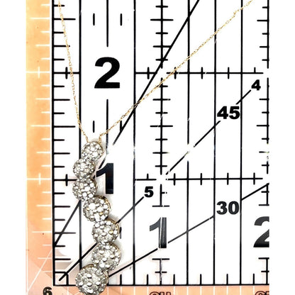 1ctw Diamond Cluster Journey Pendant 20in Chain 10k Yellow Gold 3.0g