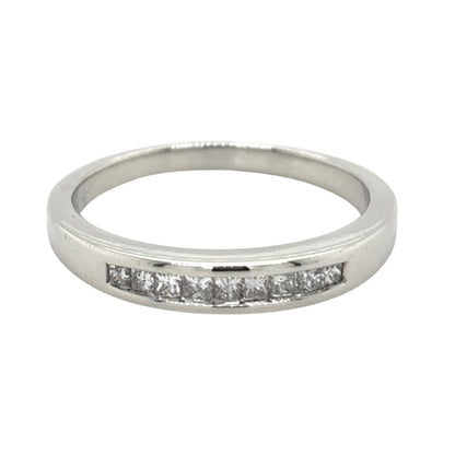 3mm 14k White Gold 1/3ctw Diamond Size 8 Band Ring 3.0g