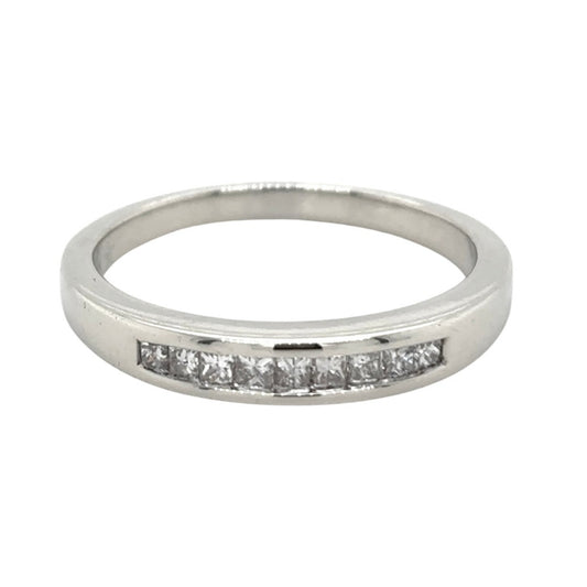 3mm 14k White Gold 1/3ctw Diamond Size 8 Band Ring 3.0g