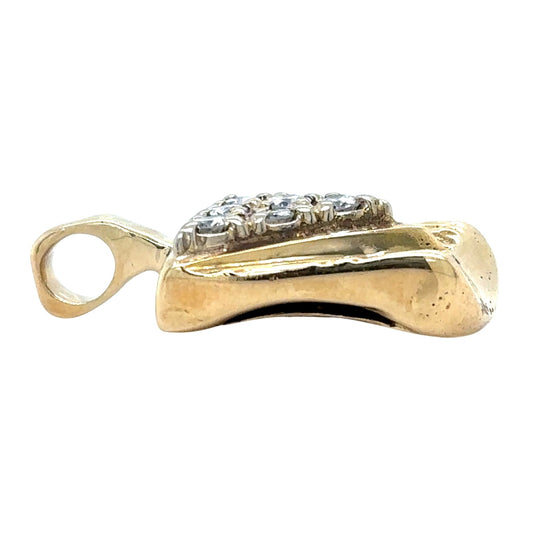 1/7ctw Diamond 14k Yellow Gold Pendant 5.5g SI Clarity G-H Color
