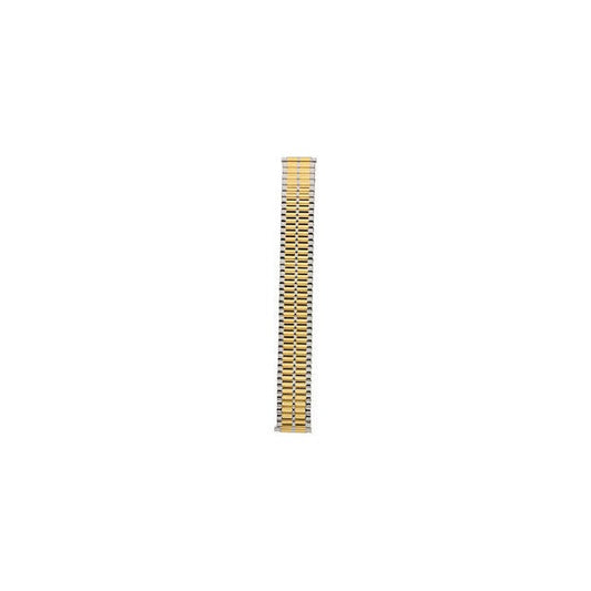 Mens 16-22mm Two Tone Straight, Spring End Expansion Watch Band