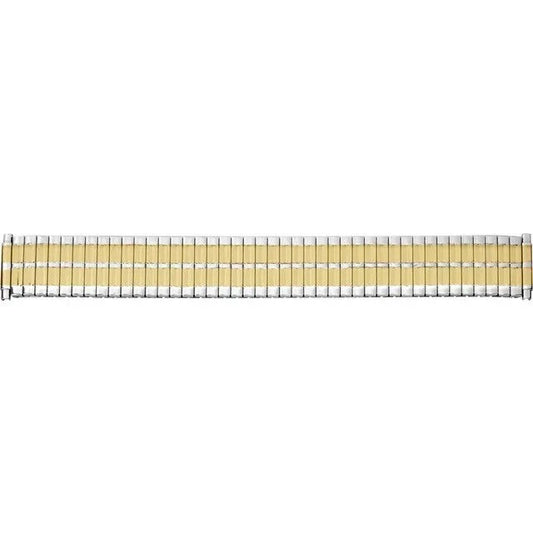 Mens 16-22mm Two Tone Straight, Spring End Expansion Watch Band