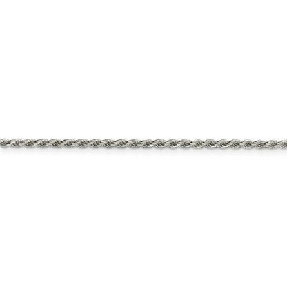 Sterling Silver 1.85mm Diamond-Cut Rope Chain Necklace 20 Inch 925