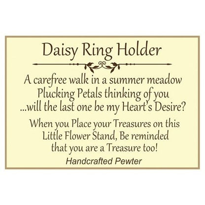 DAISY Flower Pewter Ring Holder Jewelry Stand