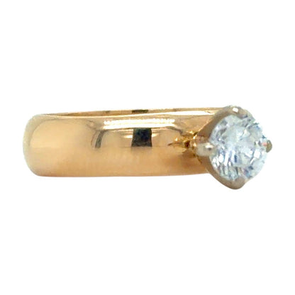 Cubic Zirconia Solitaire 14k Yellow Gold Ring 5.2g Size 6.75