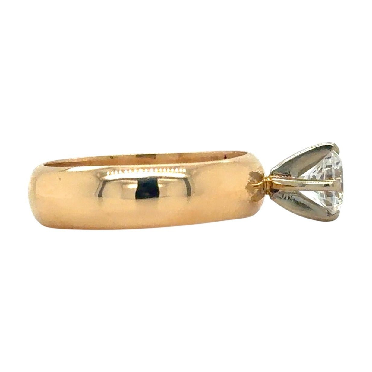 Cubic Zirconia Solitaire 14k Yellow Gold Ring 5.2g Size 6.75