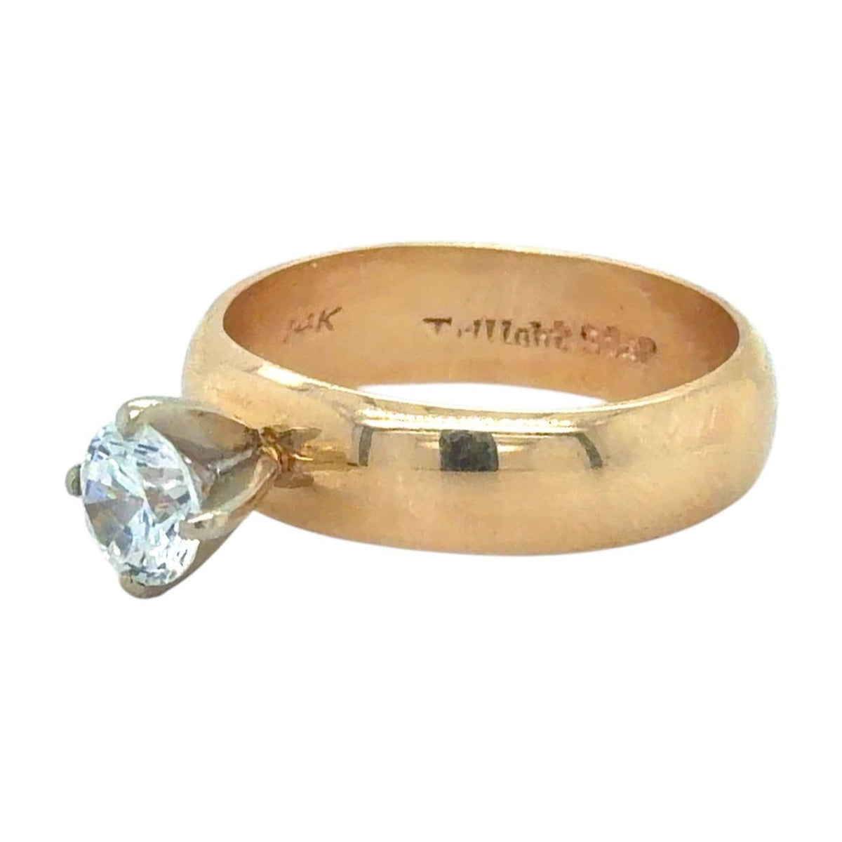 Cubic Zirconia Solitaire 14k Yellow Gold Ring 5.2g Size 6.75