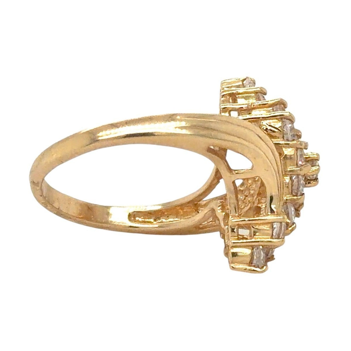 Cubic Zirconia Cluster 14k Yellow Gold Ring 5.7g Size 6.75