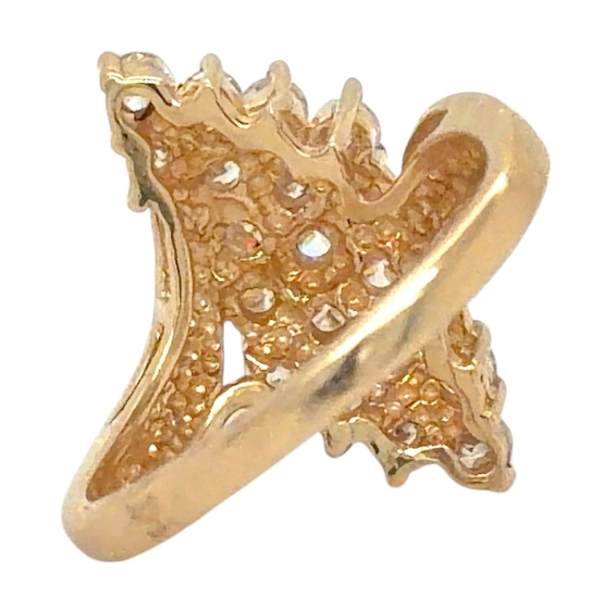 Cubic Zirconia Cluster 14k Yellow Gold Ring 5.7g Size 6.75