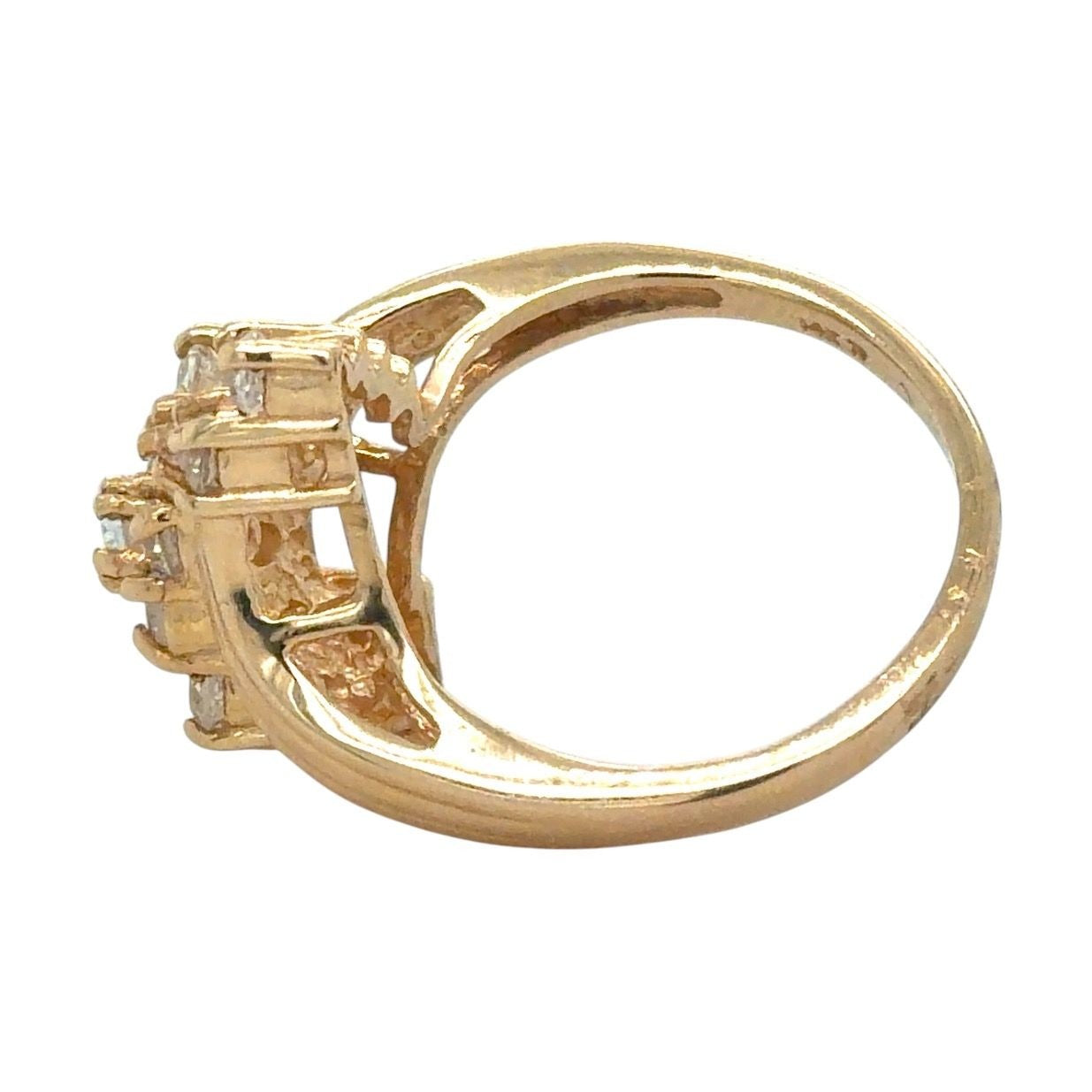 Cubic Zirconia Cluster 14k Yellow Gold Ring 5.7g Size 6.75