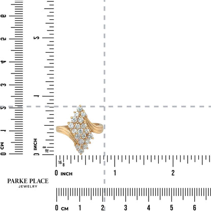 Cubic Zirconia Cluster 14k Yellow Gold Ring 5.7g Size 6.75