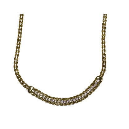 Gold Plated Sterling Silver 925 Necklace 18" With CZ 10.1g