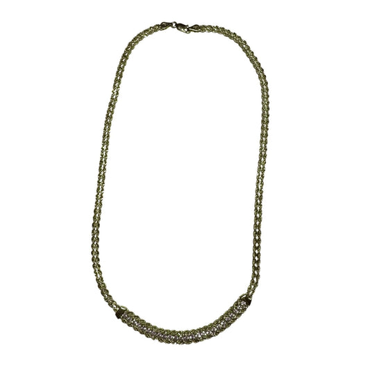 Gold Plated Sterling Silver 925 Necklace 18" With CZ 10.1g