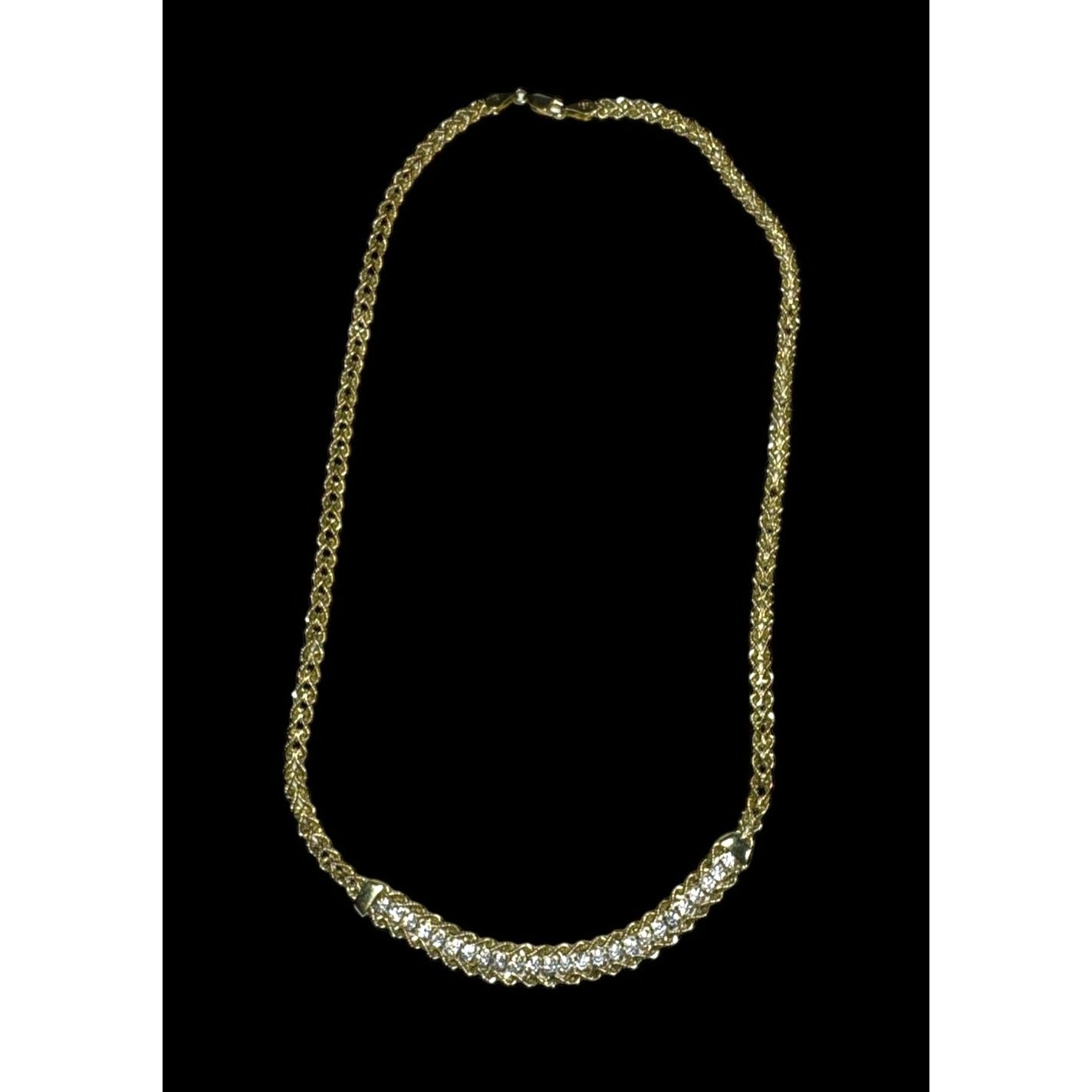 Gold Plated Sterling Silver 925 Necklace 18" With CZ 10.1g