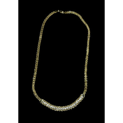 Gold Plated Sterling Silver 925 Necklace 18" With CZ 10.1g