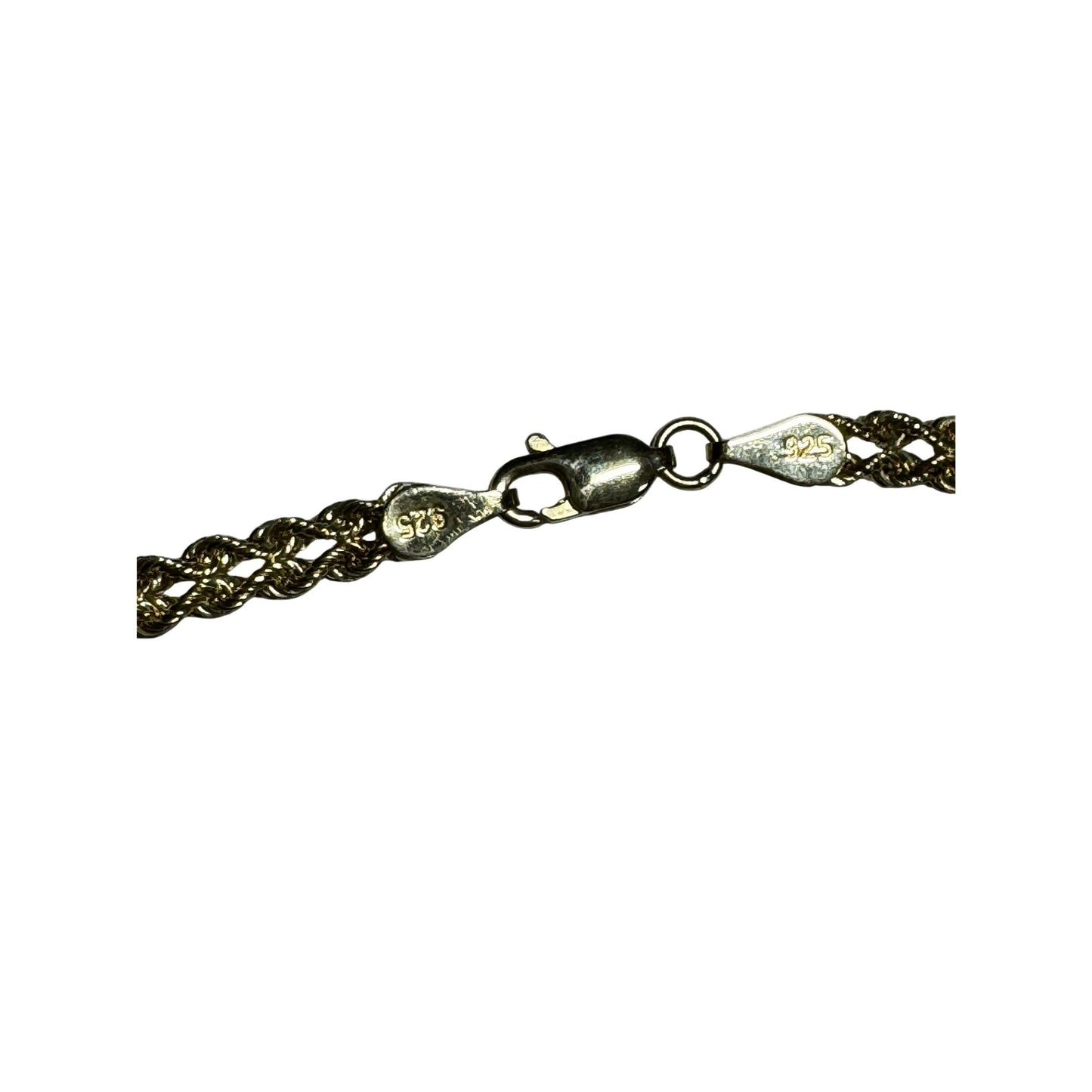 Gold Plated Sterling Silver 925 Necklace 18" With CZ 10.1g