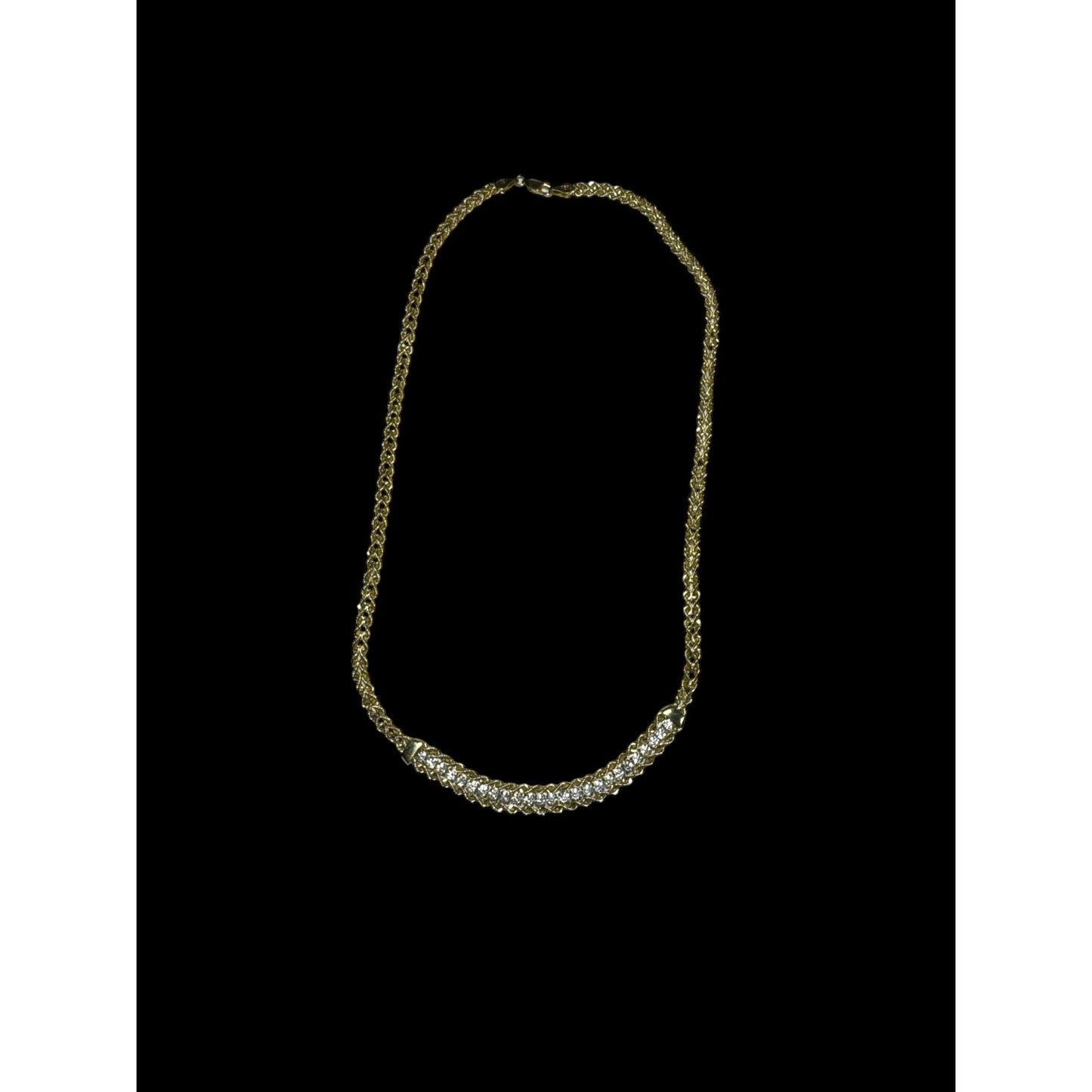 Gold Plated Sterling Silver 925 Necklace 18" With CZ 10.1g