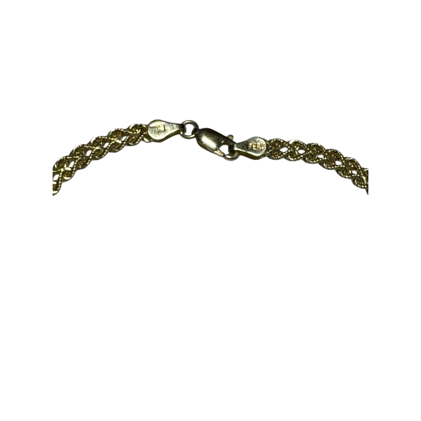 Gold Plated Sterling Silver 925 Necklace 18" With CZ 10.1g