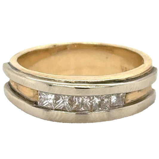 1/2ctw Diamond Band Ring 14k Multi-Tone Gold 6.9g Size 7.5