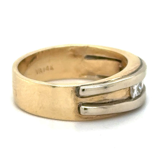 1/2ctw Diamond Band Ring 14k Multi-Tone Gold 6.9g Size 7.5