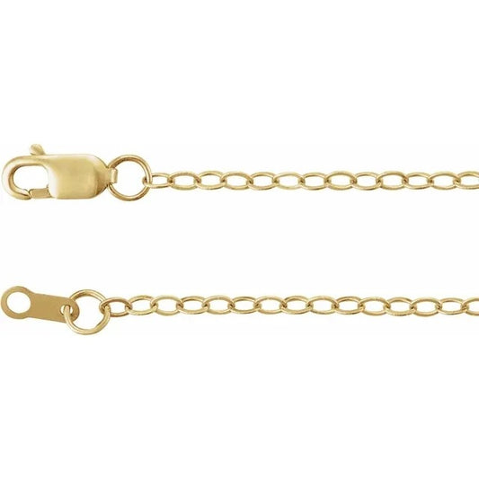 14K Yellow Gold-Filled 1.8 Mm Flat Cable Chain 18" Lobster Clasp