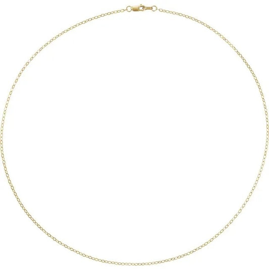 14K Yellow Gold-Filled 1.8 Mm Flat Cable Chain 18" Lobster Clasp